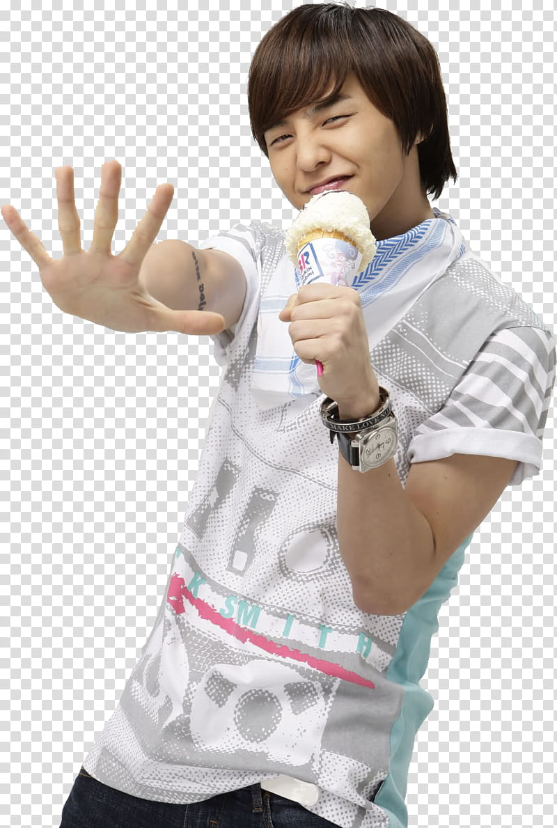 All my GD s, man in white shirt left hand holding ice cream transparent background PNG clipart