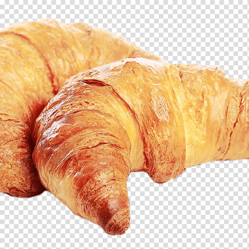 croissant viennoiserie food baked goods pastry, Watercolor, Paint, Wet Ink, Cuisine, Dish, Kifli, Bread transparent background PNG clipart