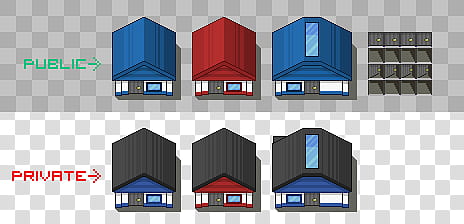 Custom House Tiles, six assorted-color house D scale models transparent background PNG clipart