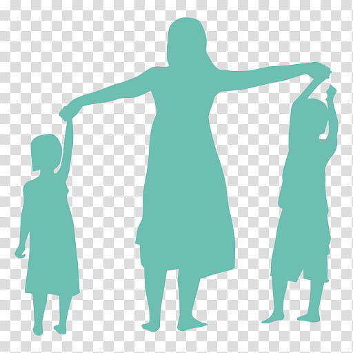 Child, Silhouette, Mother, Son, Daughter, Standing, Green, Gesture transparent background PNG clipart