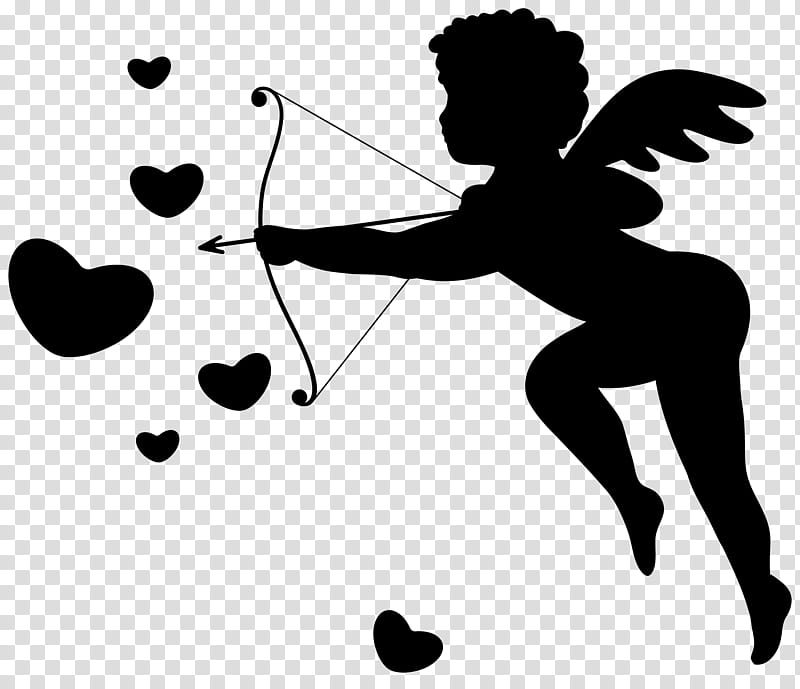 Bow And Arrow, Cupid, Drawing, Silhouette, Heart transparent background PNG clipart