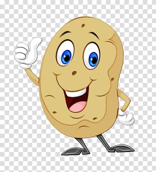 Potato, Cartoon, Potato Chip, Drawing, Food, Finger, Smile, Thumb transparent background PNG clipart