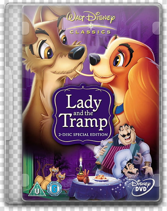 disney movie icons, lady and the tramp transparent background PNG clipart