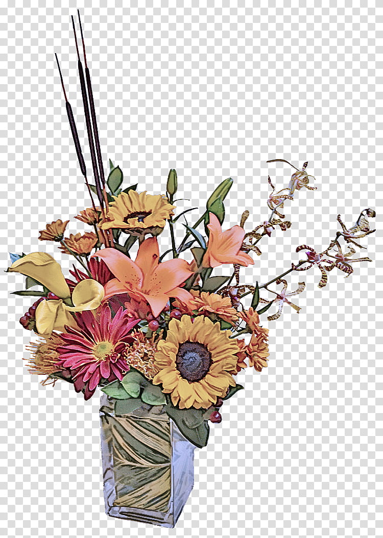 Floral design, Flower, Bouquet, Floristry, Flower Arranging, Cut Flowers, Flowerpot, Gerbera transparent background PNG clipart