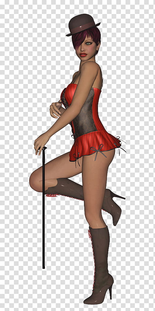moulin rouge, woman holding black walking cane character illustration transparent background PNG clipart
