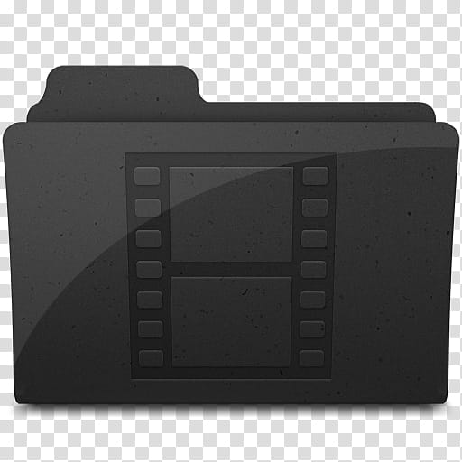 Black Leopard Icon Set UPDATE, MovieFolderIcon, black folder illustration transparent background PNG clipart