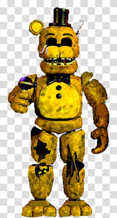 Standing Withered Golden Freddy transparent background PNG clipart