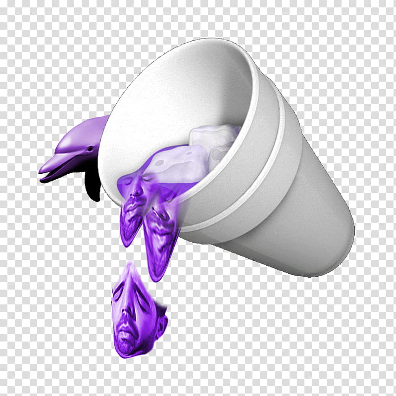 , ice cubes and purple liquid being poured from white cup transparent background PNG clipart