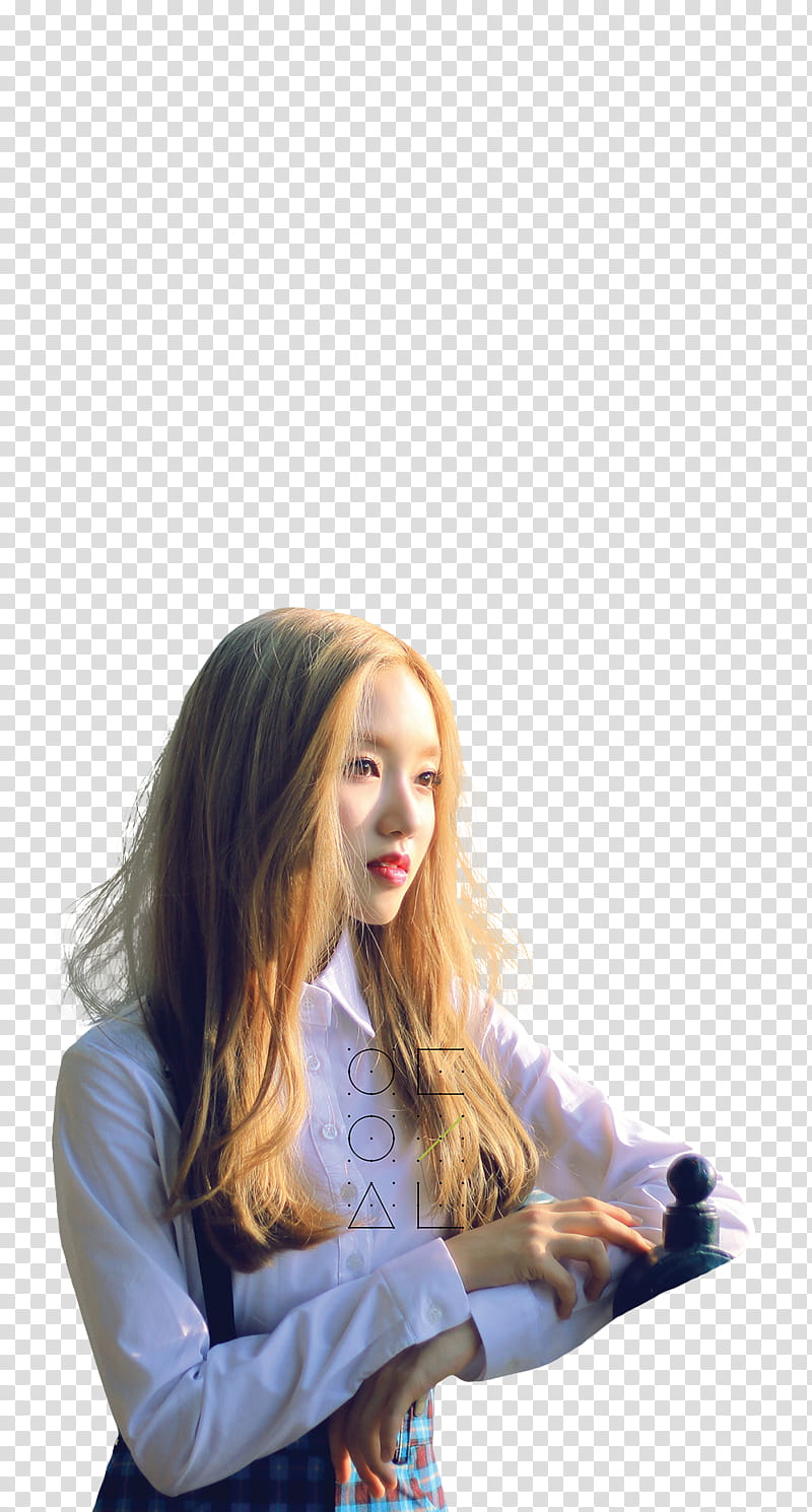 LOONA YYXY, blonde woman wearing white collared blouse transparent background PNG clipart