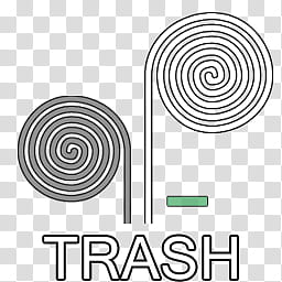 Spiral dock icons, TRASH EMPTY, gray and white Trash logo transparent background PNG clipart