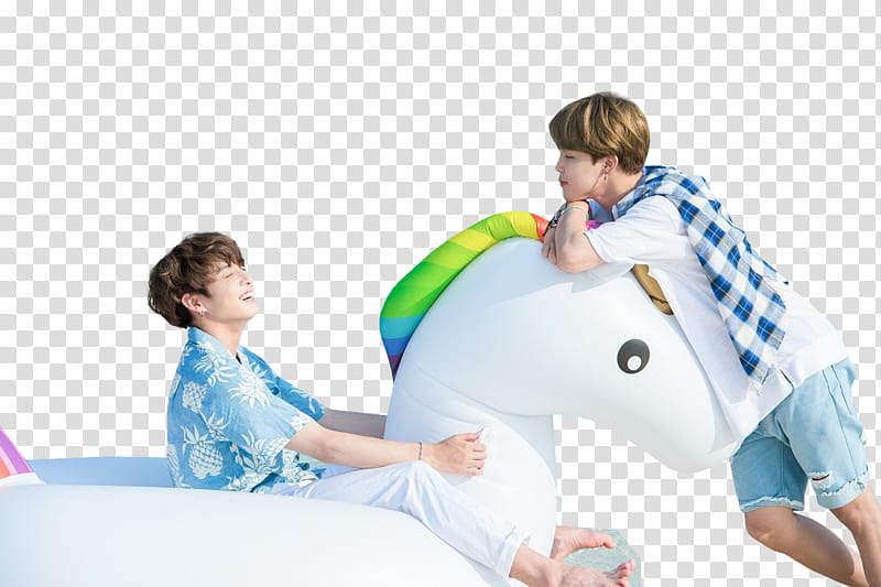 boy riding on unicorn floater transparent background PNG clipart