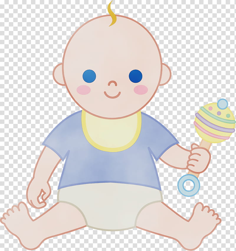 Baby Boy, Watercolor, Paint, Wet Ink, Infant, Girl, Drawing, Rattle transparent background PNG clipart