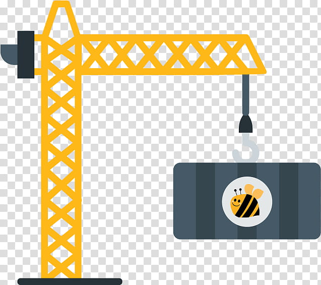 yellow line basketball hoop crane sign transparent background PNG clipart