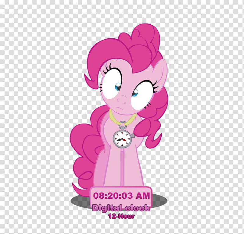 Pinkiepie Clock Windows Gadget, pink My Little Pony graphic transparent background PNG clipart