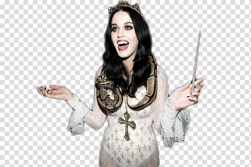 Katy Darks Perry, Katy Perry smiling and holding a wand transparent background PNG clipart