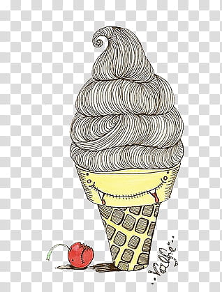 yellow and black ice cream sketch transparent background PNG clipart