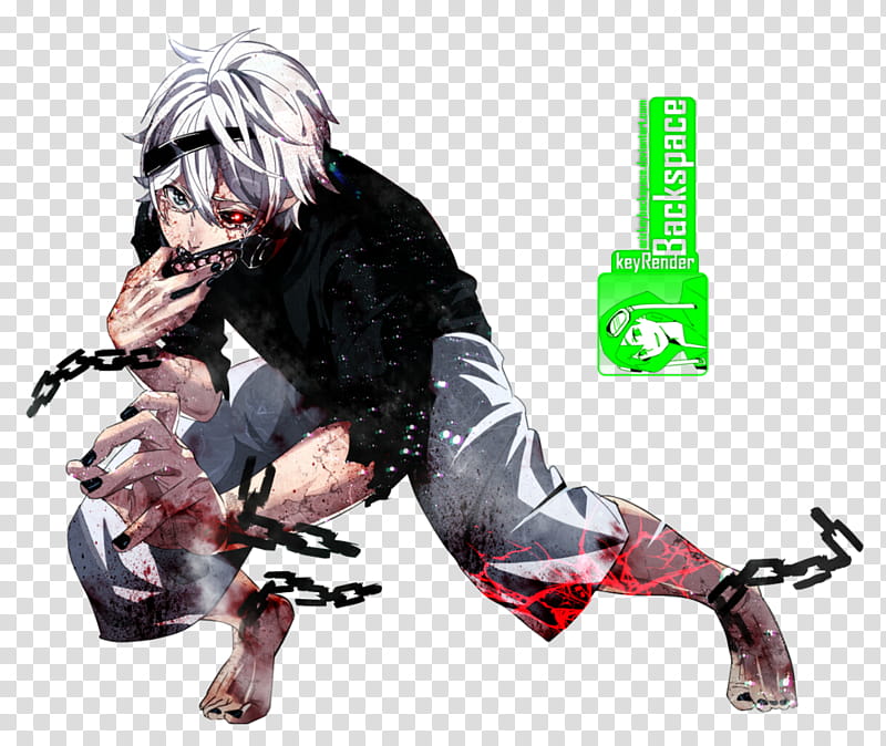 Kaneki Chain (Tokyo Ghoul), Render, male anime character transparent background PNG clipart