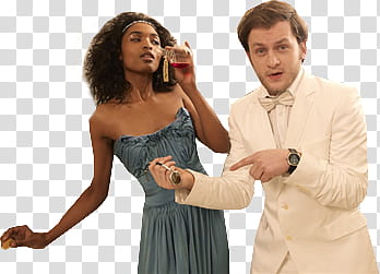 Costumes, man wearing white tuxedo dancing near woman wearing blue dress transparent background PNG clipart