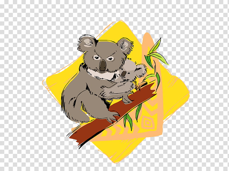 Hello Kitty, Bear, Koala, Animal Silhouettes, Treekangaroo, Hello Kitty Core Standing Enamel Key Chain, Cartoon, Yellow transparent background PNG clipart