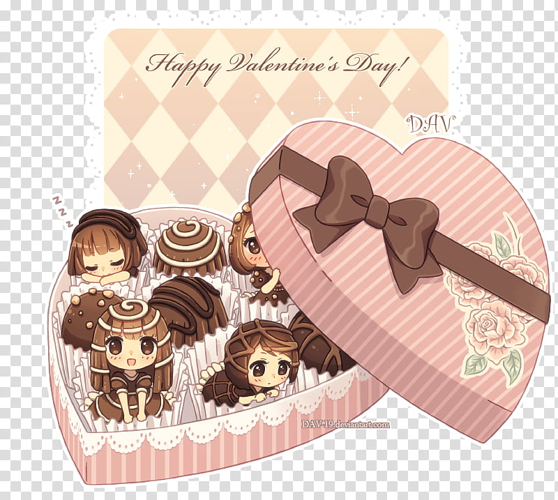 Box of Chocolates, dark chocolates Valentines gift box transparent background PNG clipart