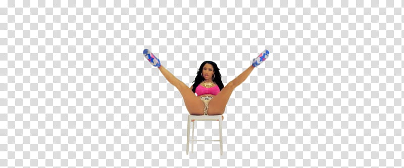 Nicki Minaj Anaconda, woman sitting on chair with legs wide open transparen...