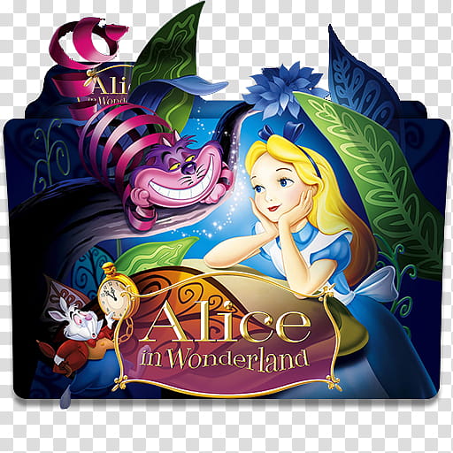 Disney Movies Folder Icon Collection Part , Alice in Wonderland () v transparent background PNG clipart