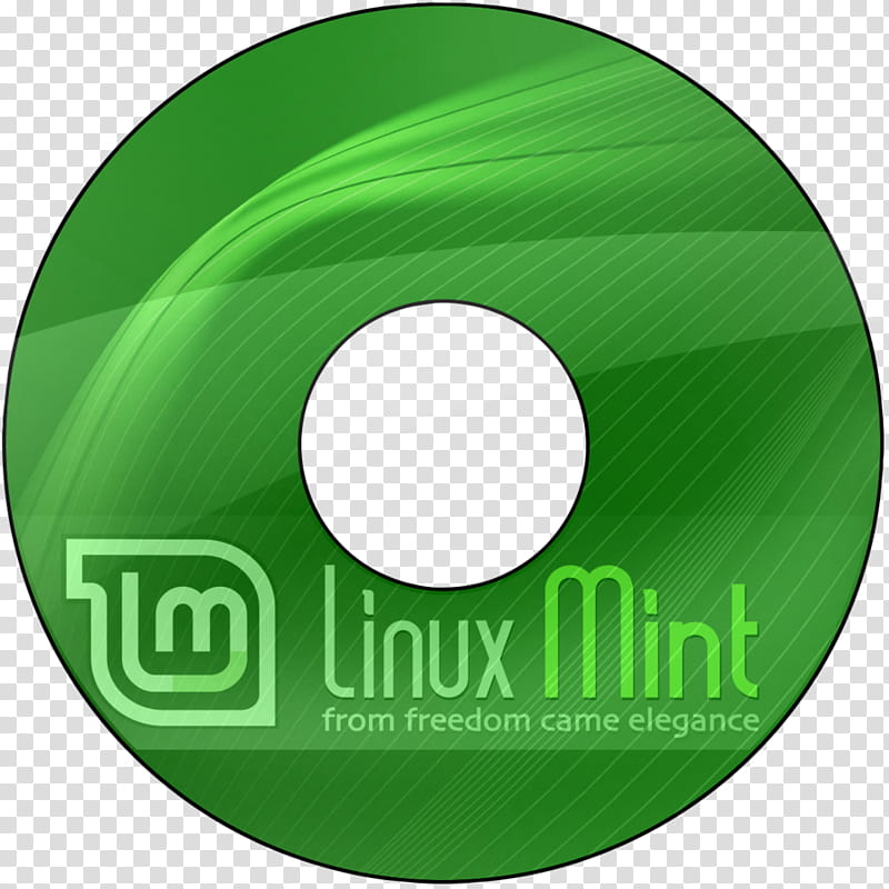 Mint CD label, Linux Mint logo transparent background PNG clipart