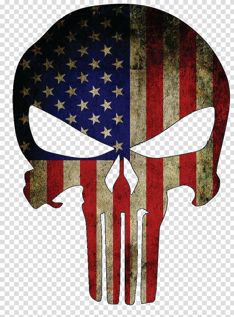 Punisher Skull, United States, Decal, Sticker, Flag Of The United States, Car, Wall Decal, Thin Blue Line transparent background PNG clipart