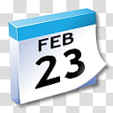 WinXP ICal, blue and white Feb  calendar transparent background PNG clipart