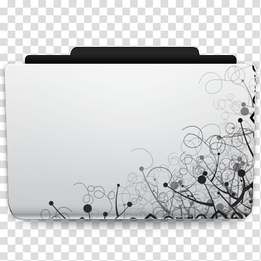 Sonetto Icons and Extras, Sonetto, white and black floral folder illustration transparent background PNG clipart