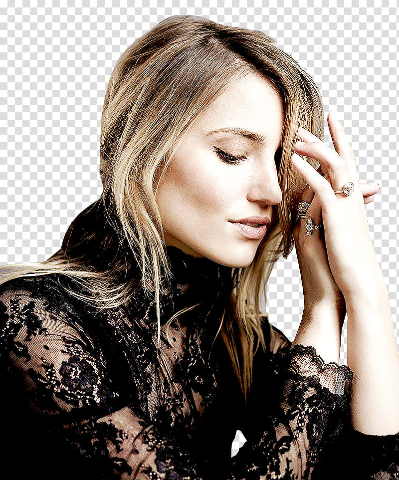 Dianna Agron La Ligne shoot, woman wearing black long-sleeved top transparent background PNG clipart
