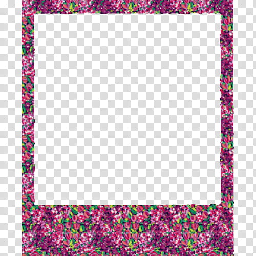 Polaroids, purple and pink flowers border transparent background PNG clipart