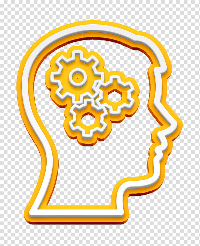 Thinking icon Science and education icon Learning icon, Yellow, Sticker transparent background PNG clipart