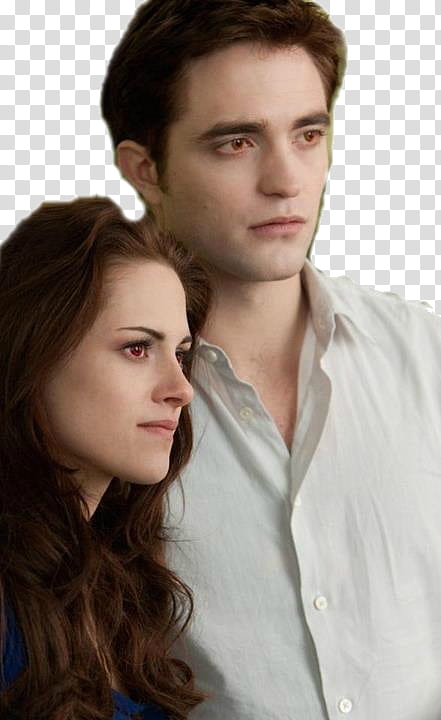 Breaking Dawn , Robert Pattinson standing beside Kirsten Stewart transparent background PNG clipart