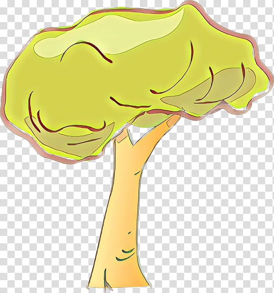 yellow tree leaf vegetable plant, Cartoon, Cruciferous Vegetables, Plant Stem transparent background PNG clipart