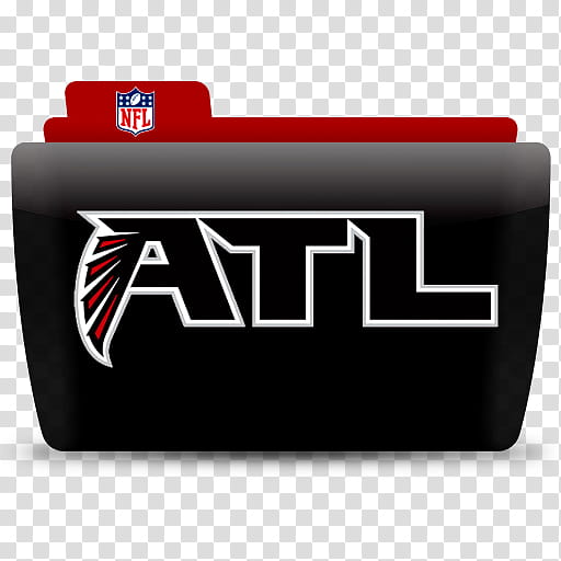 Atlanta Falcons ATL Colorflow, NFL Atlanta Falcons folder icon transparent background PNG clipart