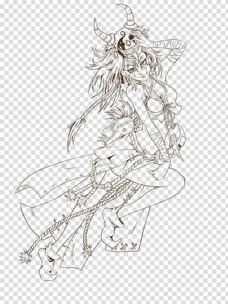 zobal fille ligne, woman anime character outline transparent background PNG clipart