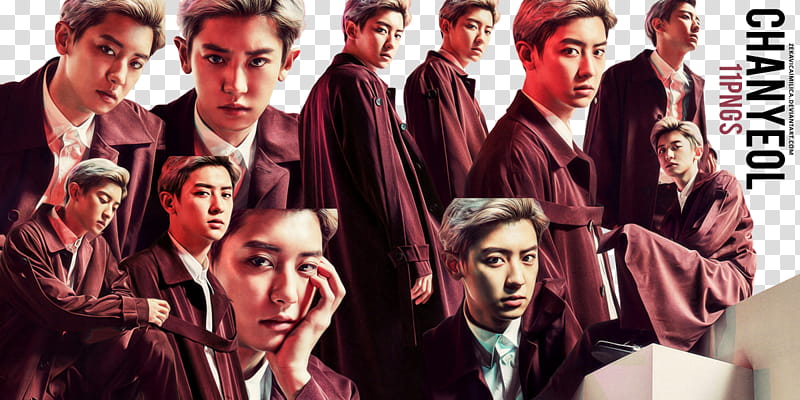 EXO Chanyeol Countdown, man wearing brown clothes collage transparent background PNG clipart