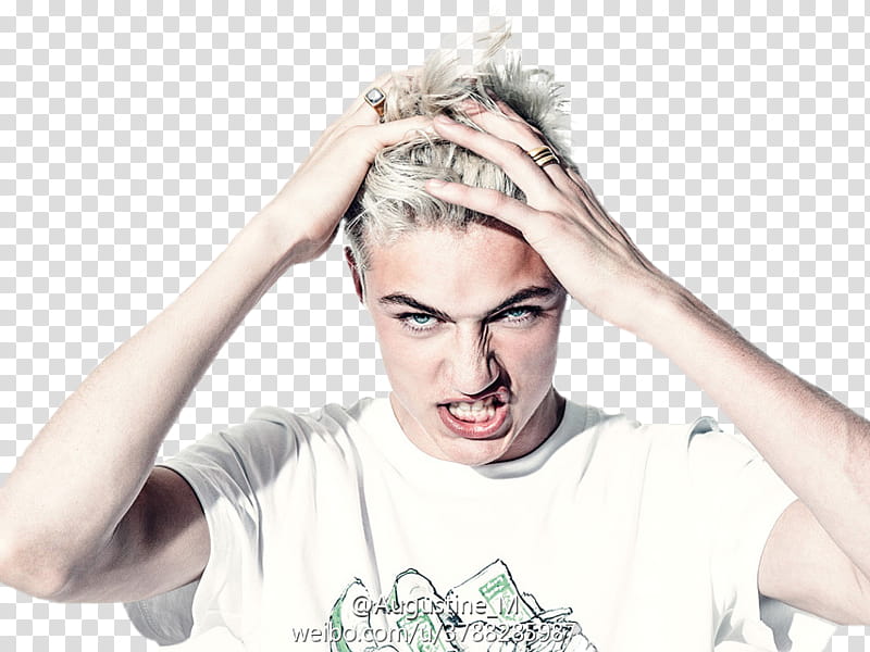 Lucky Blue Smith, man holding hair transparent background PNG clipart