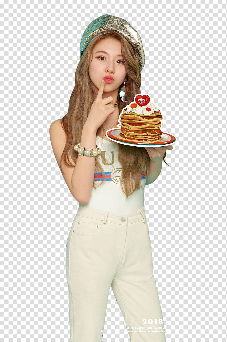 TWICE WHAT IS LOVE , Twice Dahyun holding pancakes transparent background PNG clipart