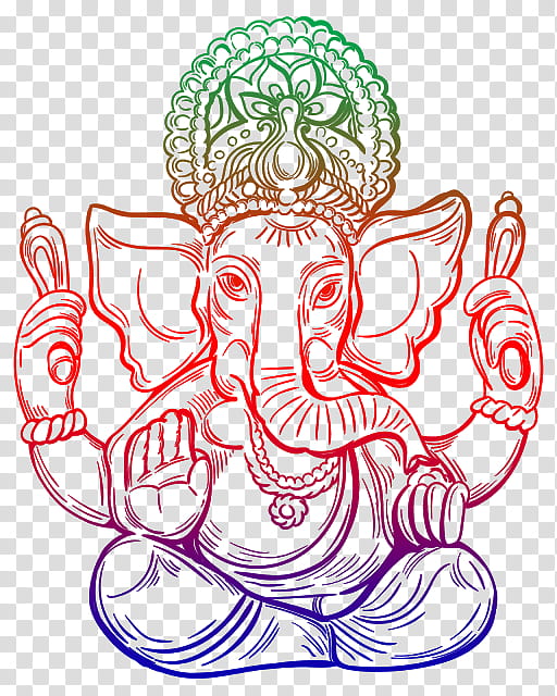 Line Drawing Lord Ganesha Ganesh Chaturthi Indian Festival Card 1251854  Vector Art at Vecteezy