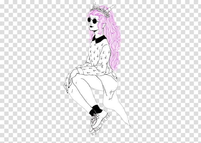 , pink-haired female illustration transparent background PNG clipart