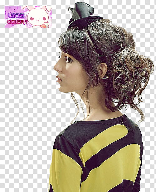 Famous People, women's black and yellow crew-neck top transparent background PNG clipart