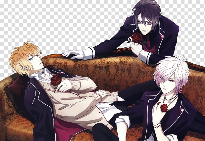 Diabolik Lovers, three male character graphics transparent background PNG clipart