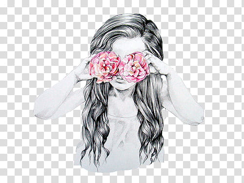 Drawn Girls , woman with curler hair transparent background PNG clipart