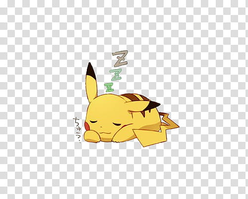 pikachu bymika, Pokemon Pikachu sleeping illustration transparent background PNG clipart