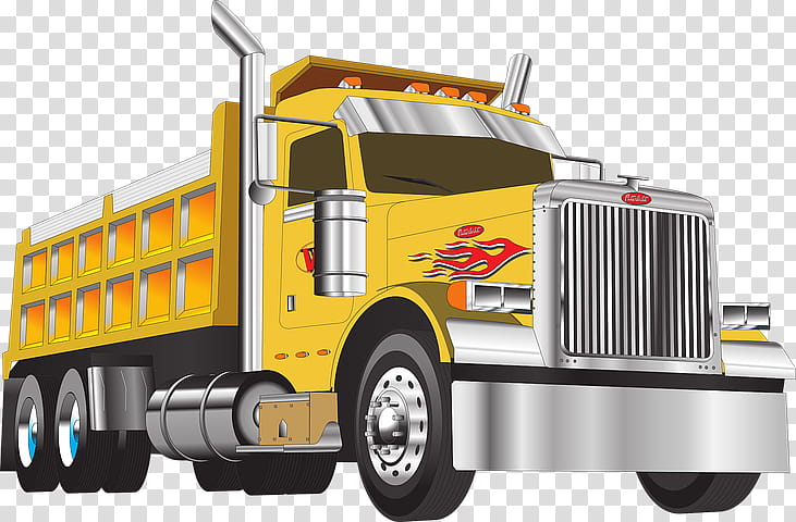 Car, Peterbilt, Dump Truck, Truck Driver, Transport, Vehicle, Trailer, Driving transparent background PNG clipart