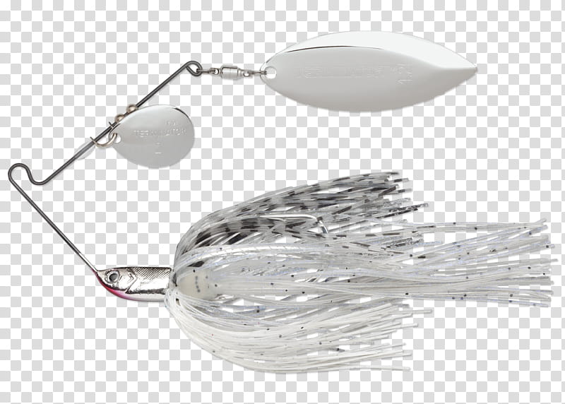 Silver, Spinnerbait, Terminator, Terminator Super Stainless Spinnerbait, Fishing Bait, Recreational Fishing, Booyah Blade Double Willow, Fishing Lure transparent background PNG clipart