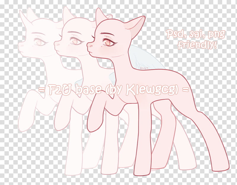 FU base, three pink pony characters graphics transparent background PNG clipart