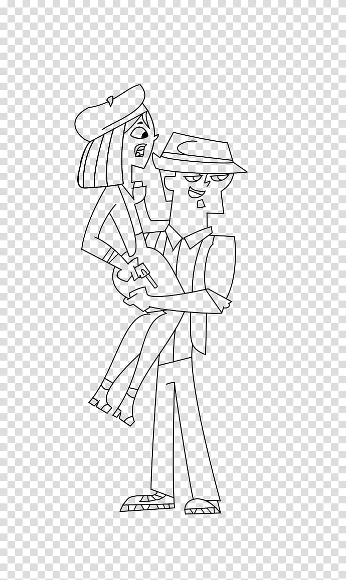 bonnie and clyde lineart transparent background PNG clipart